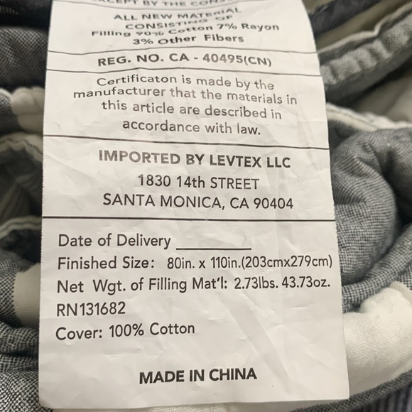 Levtex Home Reversible twin plaid Camden black bedspread set set of 2 - Picture 7 of 9